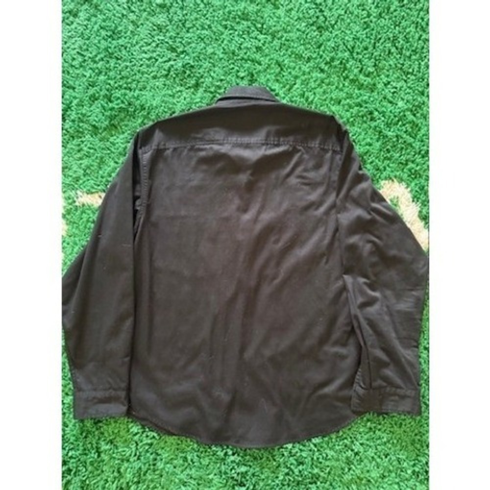 Supreme Black Long Sleeve Work Shirt Men's Size Large Chest Logo Two Pocket - Picture 2 of 6
